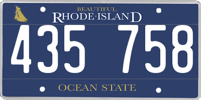 RI license plate 435758