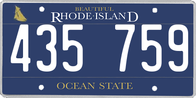 RI license plate 435759