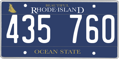 RI license plate 435760