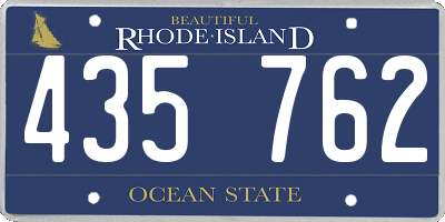 RI license plate 435762
