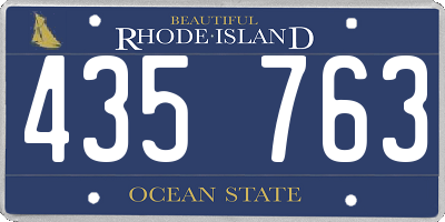 RI license plate 435763