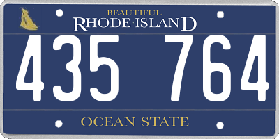 RI license plate 435764