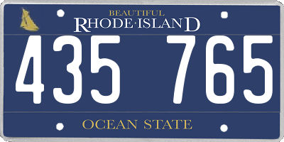RI license plate 435765