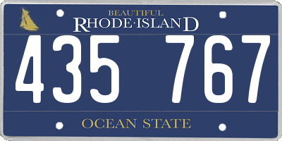 RI license plate 435767