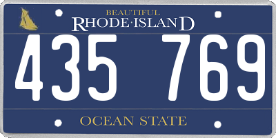 RI license plate 435769