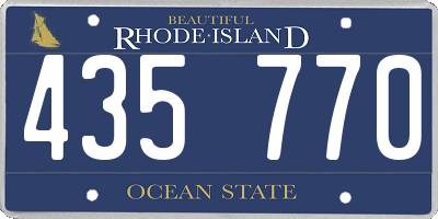 RI license plate 435770