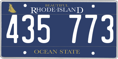 RI license plate 435773