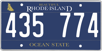 RI license plate 435774