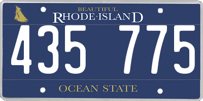 RI license plate 435775