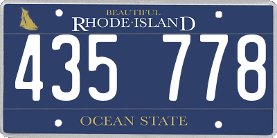 RI license plate 435778