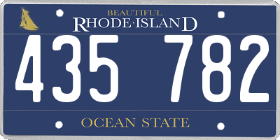 RI license plate 435782