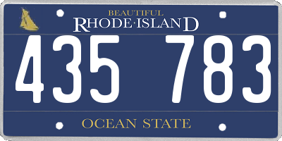 RI license plate 435783