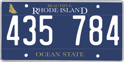 RI license plate 435784