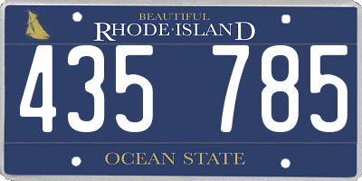RI license plate 435785