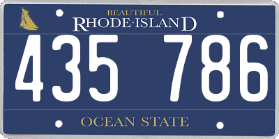 RI license plate 435786