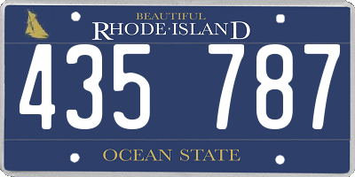 RI license plate 435787