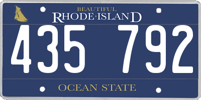 RI license plate 435792