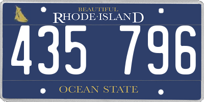 RI license plate 435796