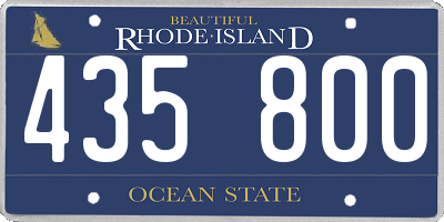 RI license plate 435800
