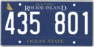 RI license plate 435801