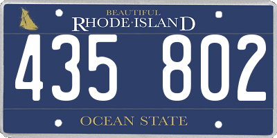 RI license plate 435802