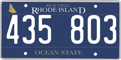 RI license plate 435803
