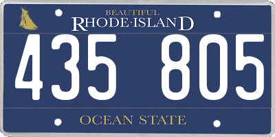 RI license plate 435805