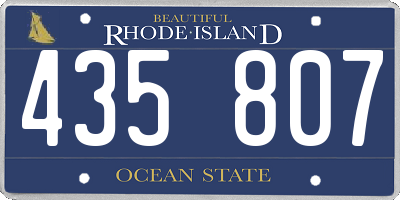 RI license plate 435807