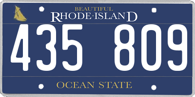 RI license plate 435809
