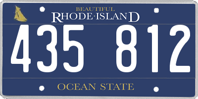 RI license plate 435812