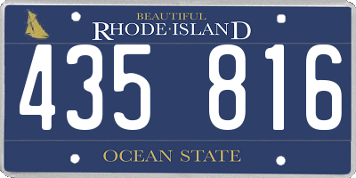 RI license plate 435816