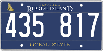 RI license plate 435817