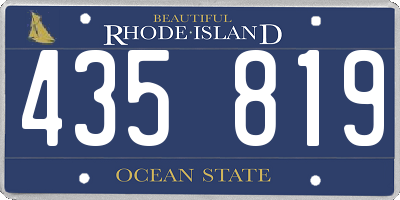 RI license plate 435819