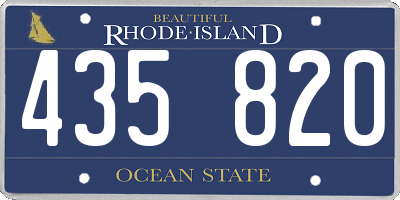 RI license plate 435820