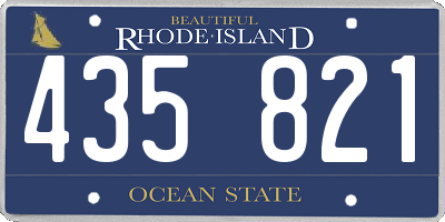 RI license plate 435821