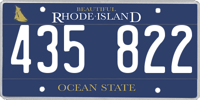 RI license plate 435822