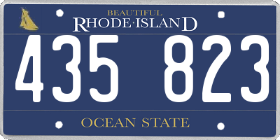 RI license plate 435823