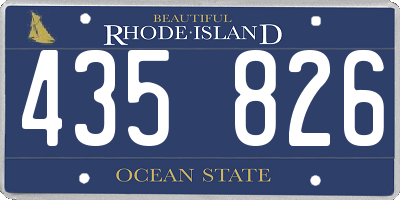 RI license plate 435826