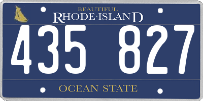 RI license plate 435827