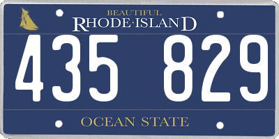 RI license plate 435829