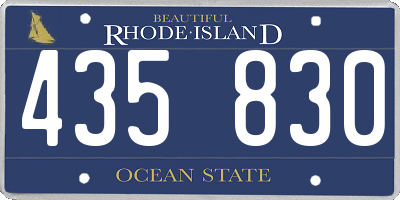 RI license plate 435830