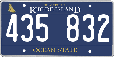 RI license plate 435832