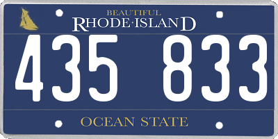RI license plate 435833
