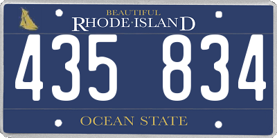 RI license plate 435834