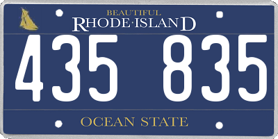 RI license plate 435835