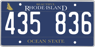 RI license plate 435836
