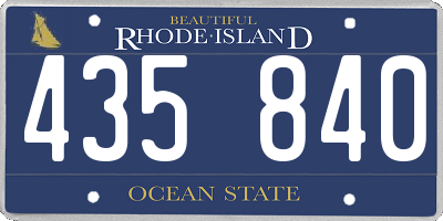 RI license plate 435840