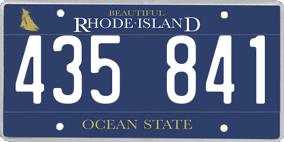 RI license plate 435841