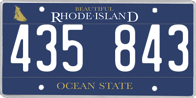 RI license plate 435843