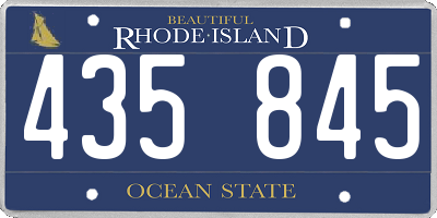 RI license plate 435845
